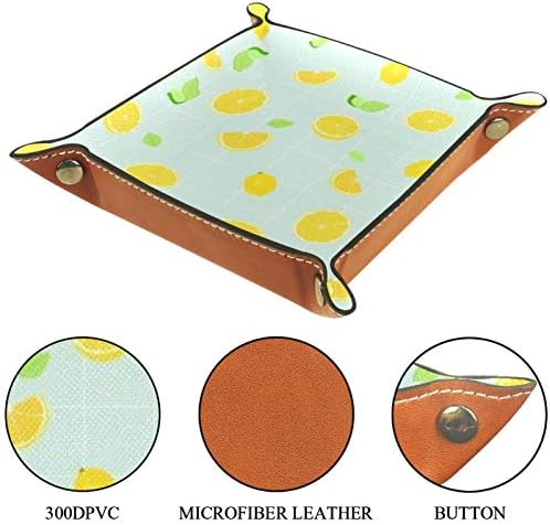 Lyetny Smooth Lemon Peel Storage Box Titular Sundries Bandejas Organizador de armazenamento de desktop conveniente para viajar, 16x16cm