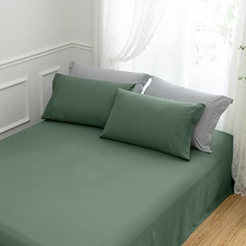 Casos de travesseiros de microfibra de aormenzy - conjunto de tamanho padrão de 2-1800 Freadchas Ultra Soft Green Broachcases - Capas de travesseiros resistentes a rugas com fechamento de envelope - 20 x 26