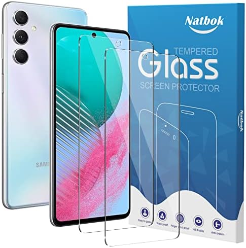 Pacote NATBOK 2 para Samsung Galaxy M54 Protetor de tela, filme de vidro temperado de 9h, HD resistente a arranhões,