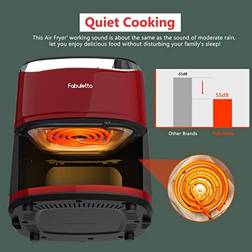 Fritas de ar 4 qt, Fabuletta 9 Funções de culinária fritadeiras de ar inteligente, lembrete Shake, poderosa fritadeira de ar