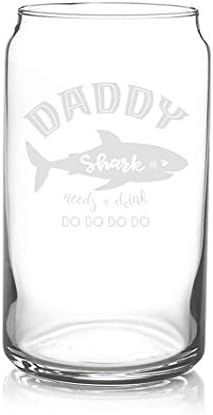Veracco Daddy Shark precisa de uma bebida Cerveja de copo Glass Funny Shark Dia dos Pais para o novo pai Papa