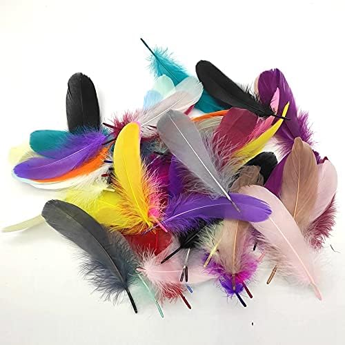 100pcs/lote colorido penas de festas criam penas de ganso natural para penas de casamento branco diy para jóias fazendo