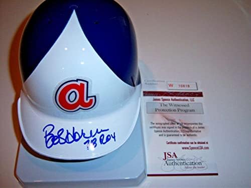 Bob Horner Atlanta Braves 78 Roy JSA/CoA Mini capacete assinado - Mini capacetes MLB autografados