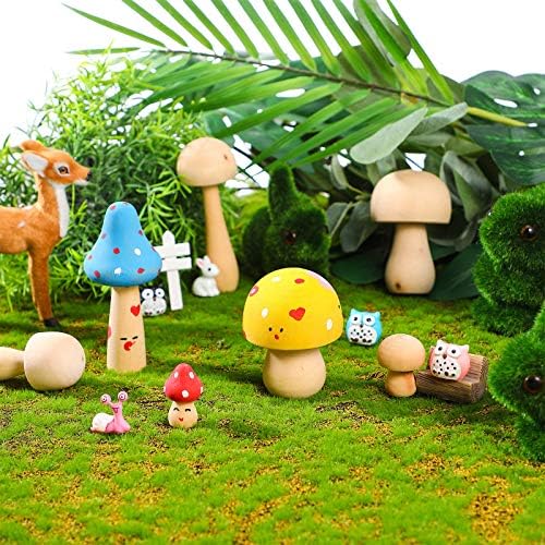 Cogumelos de madeira Conjunto de vários tamanhos cogumelos inacabados naturais Cogumelos de madeira sem pintura não pintados