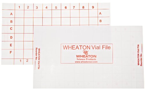Wheaton 228785 Cartão de índice de substituição para uso com arquivo de frasco M-T e frascos de 4 ml