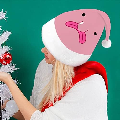 Chapéu de natal de peixe rosa Blob Papai Noel Hats de Natal Funny Hats Hats Hats para Mulheres/Homens