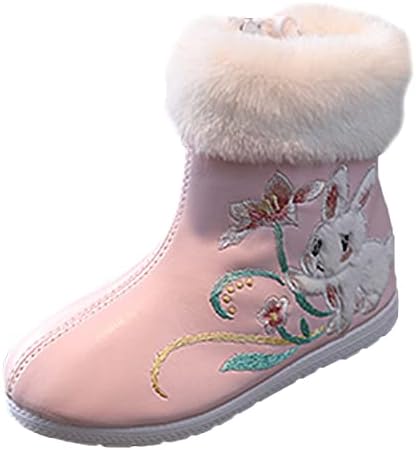 Boots de neve para criança garotas bordadas de impressão de algodão botas crianças luxuos
