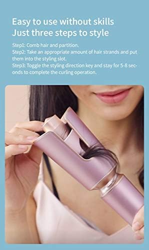 Zlxdp automático curll stick stick rosa anti-escaldagem folha termostática ferramentas de estilo de cabelo de ferro big