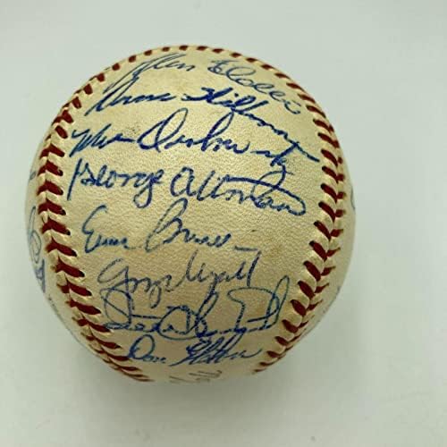 1959 A equipe de Chicago Cubs assinou o Baseball da Liga Nacional Ernie Banks JSA CoA - Bolalls autografados