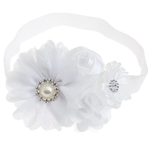 Bloomposh Baby Bandas brancas Armilhas grandes Bandas de cabelo Armásticas Elastics Acessórios de cabelo para meninas recém