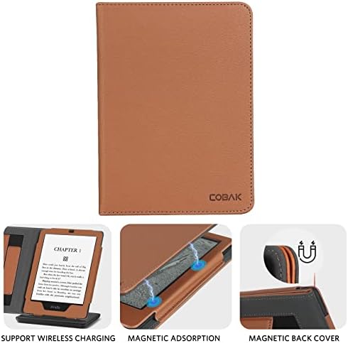 Cobertão de Cobak para Kindle Paperwhite com Stand - Tampa de couro PU durável com acordar de sono automático, slot de cartas,