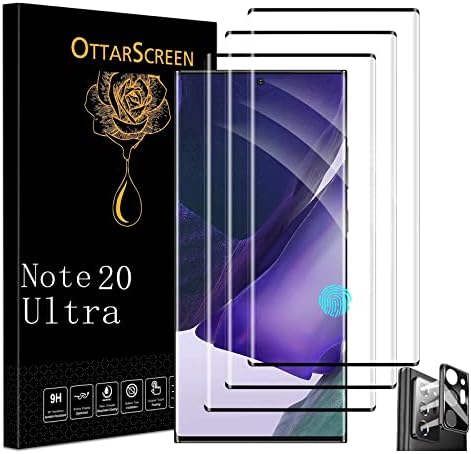 OTTARscreen Galaxy Note 20 Protetor de tela Ultra 【3+1 pacote】 com protetor de lente de câmeras de vidro temperado, impressão