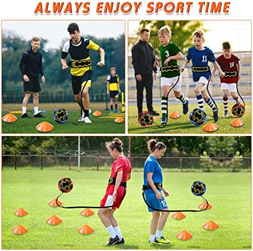 O kit de equipamentos de treinamento de futebol inclui 20 cones de futebol com tira flexível de 2 bola de futebol de futebol, treinador