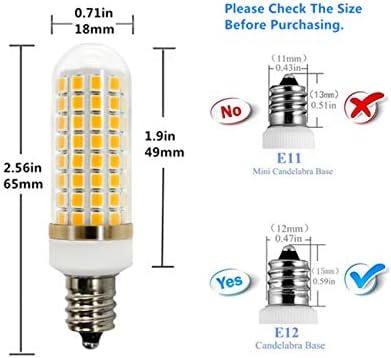 E12 Bulbos LED 8W Bulbos de lâmpadas de candelabra diminuem 75 W Bulbos de halogênio quente 3000k T6 E12 Candelabra Base