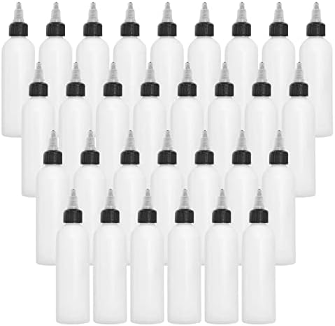 Grronzee 32pcs 4oz/120 ml de plástico Boston Dispensing Garrafas Squeeze Garrafas com tampa superior de torção, garrafas