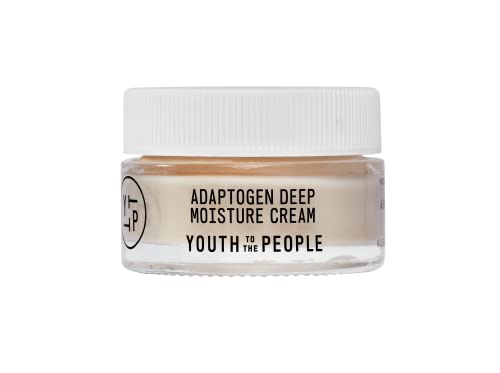 Juventude para as pessoas AdaptoGee Deep Cream Mini Tamanho - calmante + Creme de rosto hidratante com pentapeptídeo, Rhodiola + Reishi Cogumelo - Sem óleo mineral - Pelidez limpa