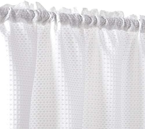 Cortinas de cozinha branca lazzzy cortinas de café 36 polegadas Waffle cortinas de camada texturizadas para banheiro half window
