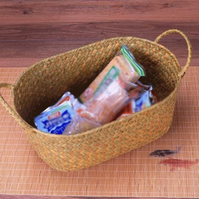 TJLSS Wicker Woven Storage Basket para cozinha de frutas de frutas de frutas de frutas de piquenique pão pão
