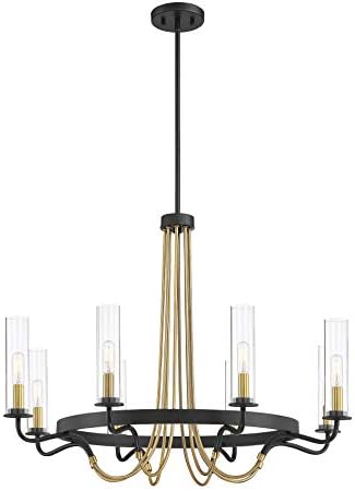 Savoy House 1-8070-8-51 Kearney 8-Light Chandelier em preto vintage com latão quente