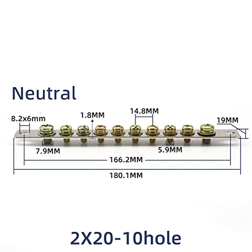 Terminal neutro de alta corrente de alto nível de alta corrente 5/7/10 parafuso de soquete hexagonal cruzado para a caixa de distribuição 1pcs