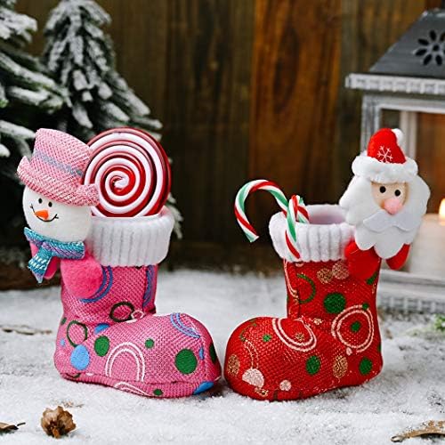 Funpa 2pcs meias de Natal decorativas adorável decoração de árvore de Natal de Natal Candy meias para festa