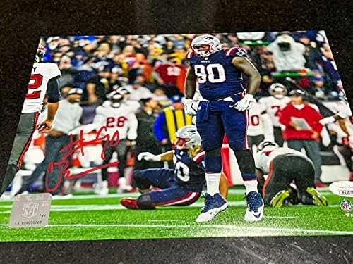 Christian Barmore autografado assinado New England Patriots 8x10 foto Vermelho JSA - fotos autografadas da NFL