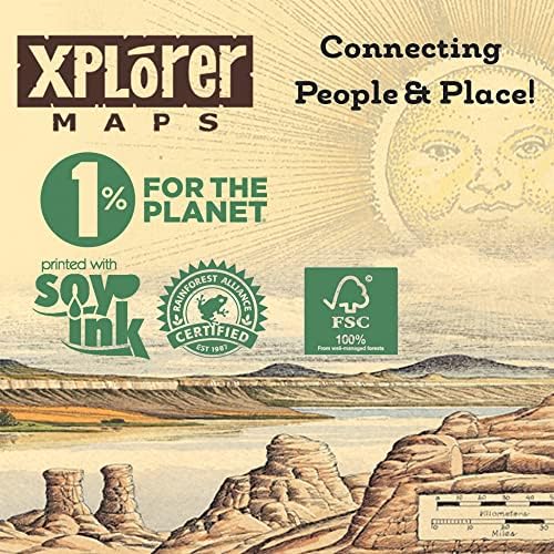 XPlorer Maps Arches and Canyonlands National Park Mapa Tote da bolsa com alças - bolsa de compras de supermercado - reutilizável e ecológico - Nylon dobrável - Fits de serviço pesado no bolso - 18x25