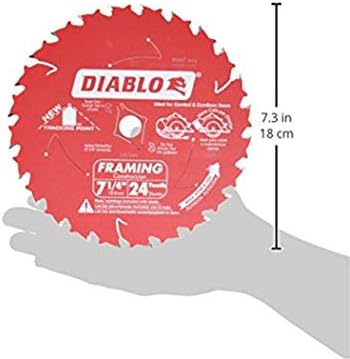 Diablo D0724A 7-1/4in 24T ATB Framing Saw Blade 5/8in & Diamond Knockout Arbor