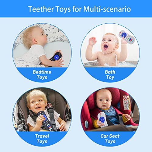Silicone Remote Control Shaped Baby Teether Toys para bebês 0-3, 0-6, 6-12 meses, brinquedos de dentição remotos suaves para