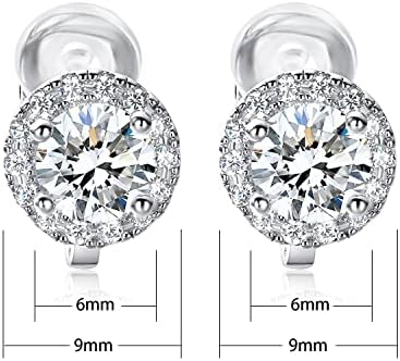 Clip em brincos de garanhão Halo cúbico zircônia cz diamante simulado para homens homens não perfurados hipoalergênicos para orelha