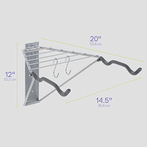 Ciclo Delta 2 garagem para rack de bicicleta - cabide de montagem de parede dobrável com prateleira de armazenamento mantém até