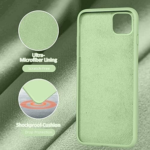 Vooii para iPhone 11 Case, Soft Liquid Silicone Slim Borracha Proteção de Corpo Full IPhone 11 Design de capa para iPhone 11 - Matcha