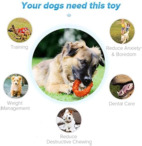 Feeko Dog Chew Toys para mastigar agressivas Raia grande, brinquedos de cachorro indestrutíveis de borracha natural não tóxicos, brinquedos de mastigações duráveis ​​e duráveis ​​para cães médios grandes - divertidos de mastigar, perseguir e buscar