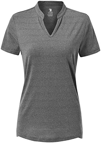 GOPUNE Women's V Neck Golf Polo Camisetas de colarinho de colarinho curto tênis rápido seco