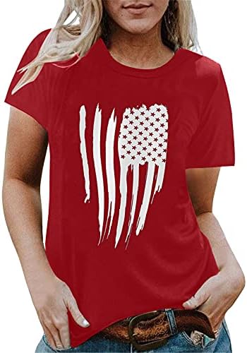 4 de julho Camisetas Mulheres dos EUA Flag tshirts camisas de verão tops casuais de manga curta camiseta camiseta patriótica