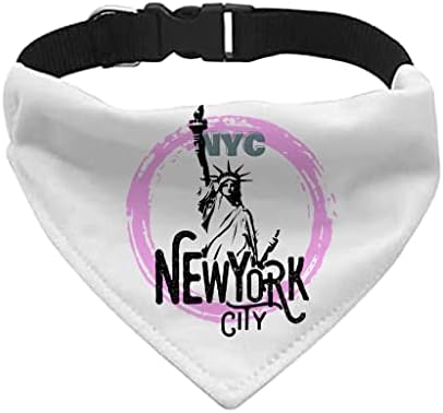 Colarinho de petão de animais de estimação da cidade de Nova York - Estátua do Liberty Scarf Collar - Cã Bandana exclusiva - XL
