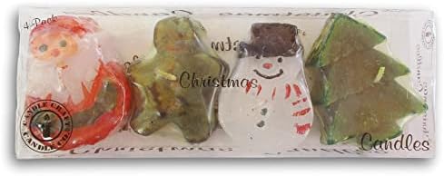 Conjunto de vela decorativo com tema de Natal - Papai Noel, Ginger -pão, boneco de neve, árvore de Natal - 2,5 polegadas