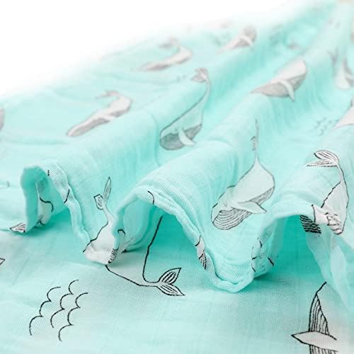Bobagem de Baby Startidis Baby Swaddle- Dolphin Print Baby Muslin Swaddle Cobertors unissex respiráveis ​​leves colchas de musselina