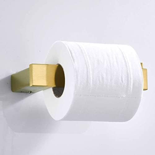 Bathnsir Gold Tootom Selder de papel higiênico porta -higiene, escova de toalha de toalha de mão escovada Rolinho de vaso sanitário portador de banheiro aço inoxidável montado
