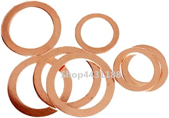 240pcs Tamanho misto DIA.6-24 Pure Red Copper Arruela de cobre Junta de Velinha para anel plano Kit com caixa de reparo de 0,5 mm de 0,5 mm -