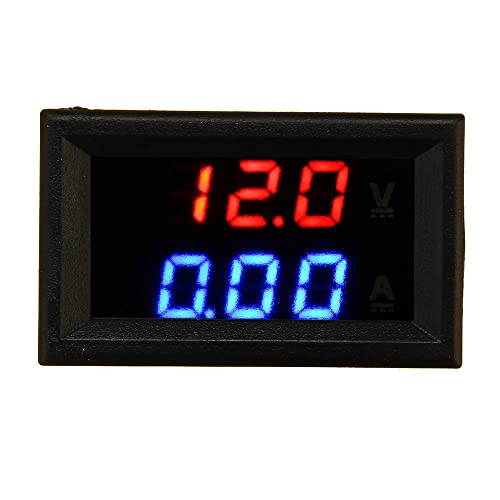 Mini amperímetro de voltímetro digital DC 100V 10A Voltímetro Testador de corrente de corrente Blue+Red Dual LED Display