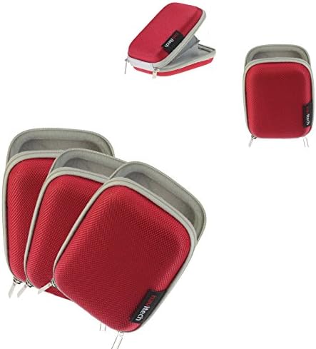 Navitech Red Red Hard Protective Case de fones de ouvido compatível com o Audio Technica ATH-LS300IS