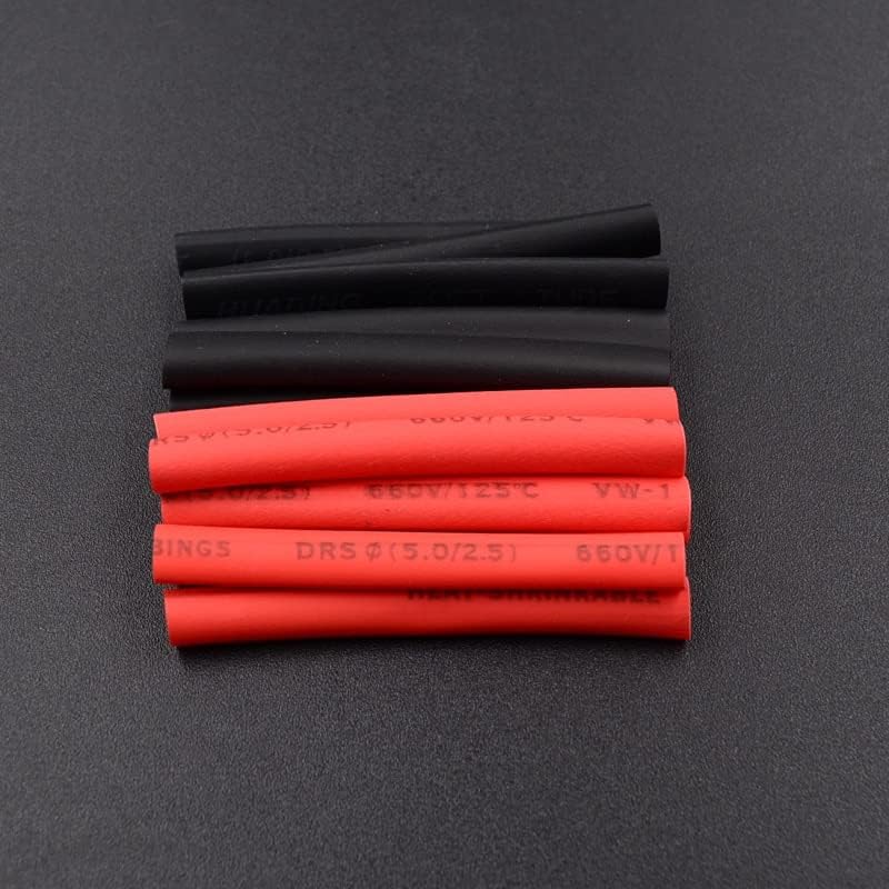 150 PCs preto e vermelho 2: 1 Vários de tubulação de tubo de tubo de tubulação de tubo de tubulação de mangas de manga de cabo de manga