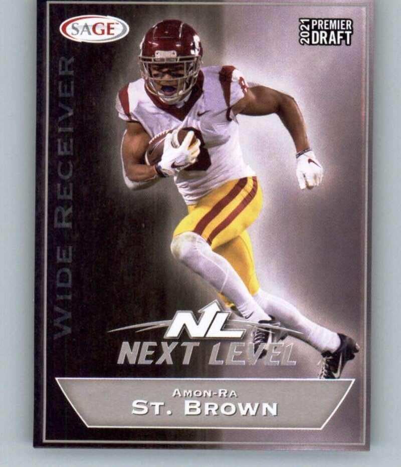 2021 Sage Hit Premier Draft Silver 154 Amon-Ra Brown Próximo nível RC RC ROOKIE USC TROJANS FUTEBRAM