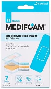 MEDIFOAM H BANAGEM - MEÇO DE HIDROCOLOIDENTE DA MEDIFO, MONTO DE FERIDADE AUTOMENTE ADESIDADE, PROOÇA DE ÁGUA, TIPO DE BANDO EXTRA,