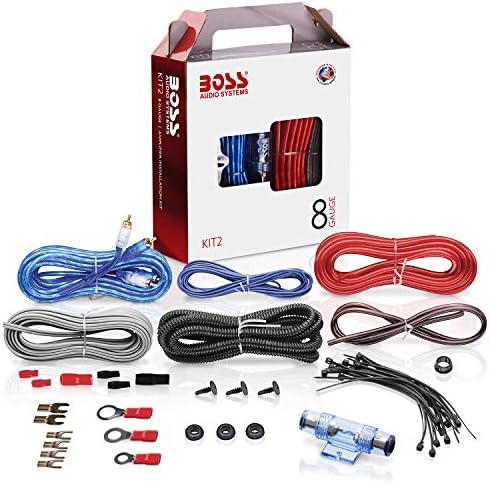Boss Audio Systems Kit2 Kit de fiação de amplificador de calibre 8 - Um kit de fiação de amplificador de carro ajuda a fazer