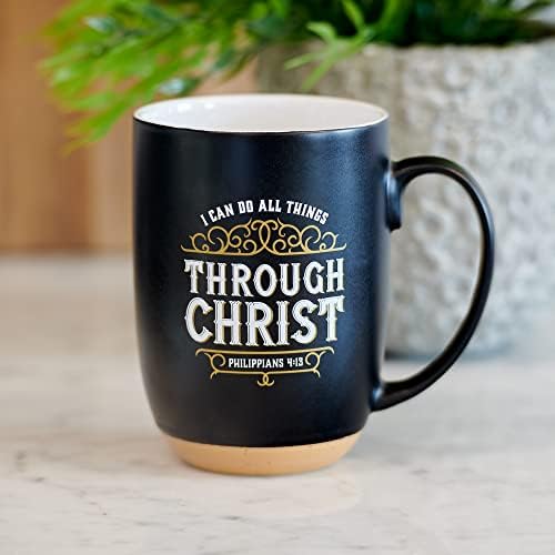 Presentes de arte cristãos grandes caneca de café em cerâmica e chá para homens: eu posso fazer todas as coisas através de Cristo