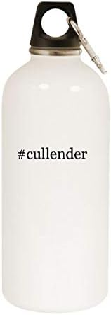 Molandra Products Cullender - 20oz Hashtag Bottle de água branca de aço inoxidável com moçante, branco