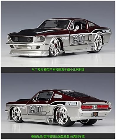 Veículos modelo de escala Apliqe para Ford Mustang 1967gt Sports Carro de carro Harley Edição Simulação Alloy Car Modelo 1:24