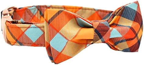 Colarinho de cachorro com a gravata borboleta - cão de cão de outono ajustável e fofo colarinho de gato com gravata borboleta, macia e confortável